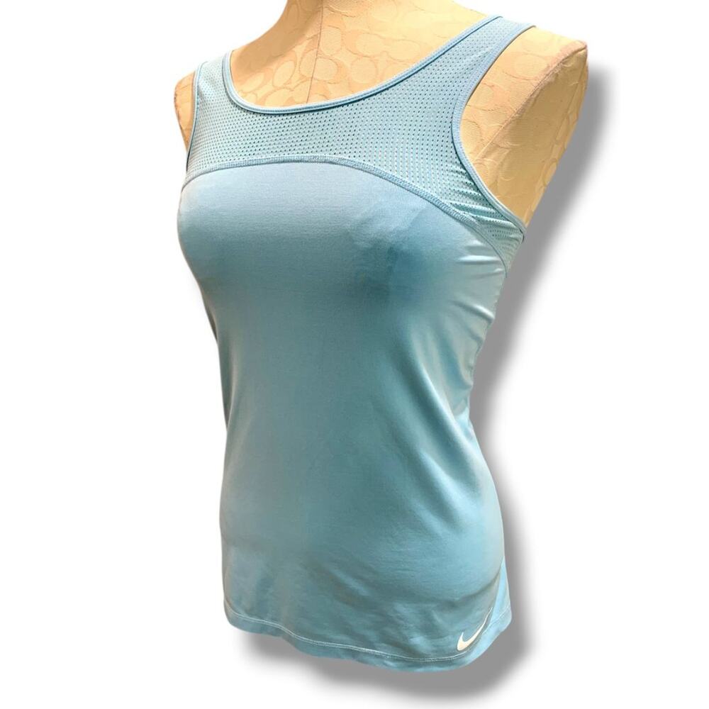 Medium Nike Womens Sky Blue Racerback Running Tank Top 832060-447